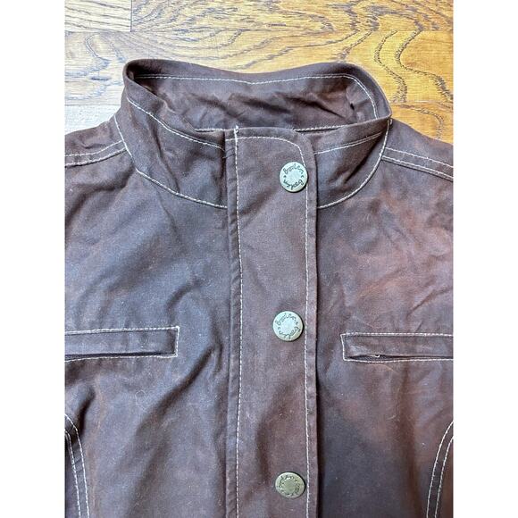 Boden Women’s Waxed Cotton Utility Jacket Brown Military Size 8 - Picture 11 of 16